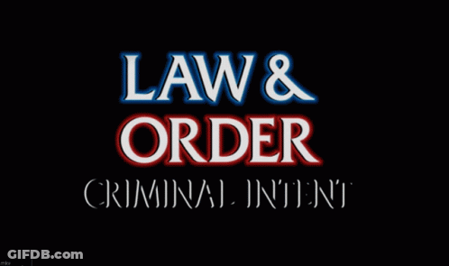 A Black Background With The Words Law & Order Criminal Intent On It GIF