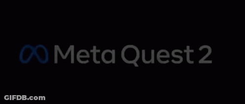A Black Background With The Words Meta Quest 2 On It GIF