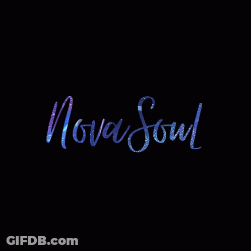 A Black Background With The Words Nova Soul Written In Pink GIF