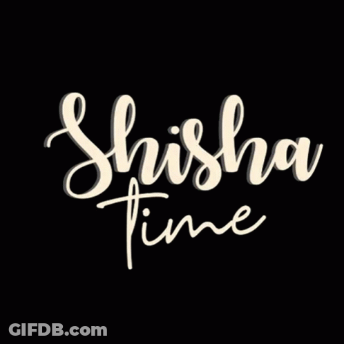 A Black Background With The Words Shisha Time Written In White GIF