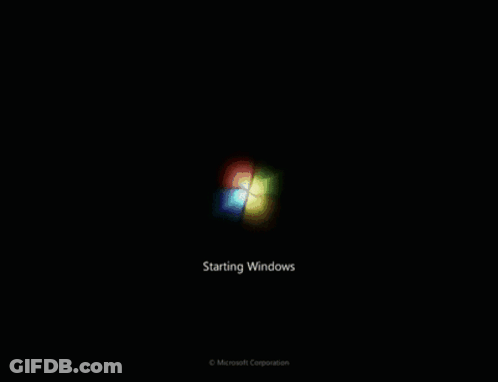 A Black Background With The Words Starting Windows GIF