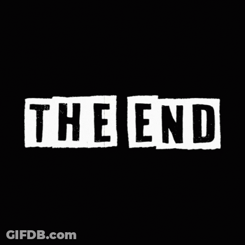 A Black Background With The Words " The End " Cut Out Of It GIF