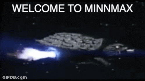 A Black Background With The Words Welcome To Minnmax GIF
