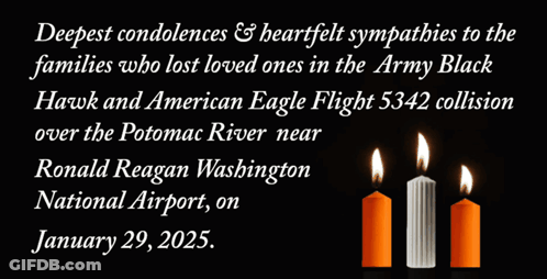 A Black Background With Three Candles And The Date January 29, 2025 GIF