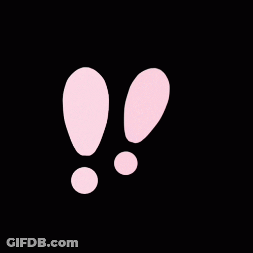 A Black Background With Two Pink Exclamation Points GIF