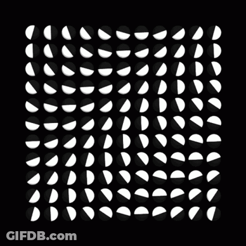 A Black Background With White Circles In A Grid Pattern GIF
