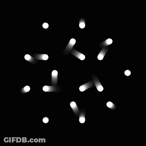 A Black Background With White Dots And Arrows GIF