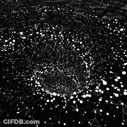 Black Background With White Dots And Triangles GIF