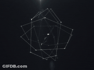 A Black Background With White Lines And Dots GIF