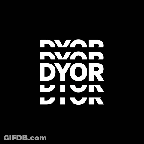 A Black Background With White Text That Says Dyor Dyor Dyor Dyor GIF