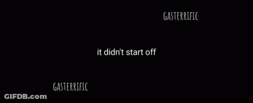 A Black Background With White Text That Says Gasterrific GIF