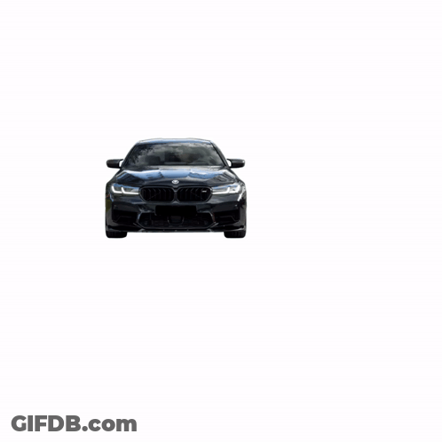 A Black Bmw With A Bmw Logo On The Front Bumper GIF