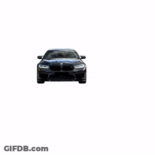 A Black Bmw With A Bmw Logo On The Front Bumper GIF