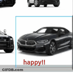 A Black Car Is Surrounded By Other Cars And The Words Happy In Red GIF