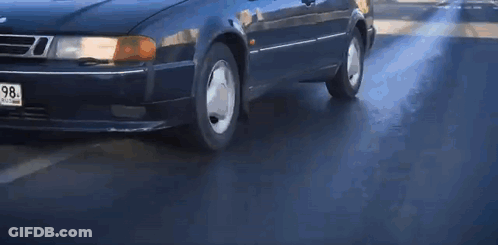 A Black Car With A License Plate That Reads Y 571 Cx 98 GIF