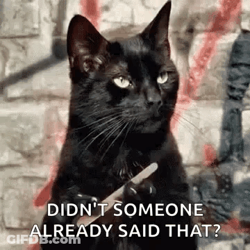 A Black Cat Is Holding A Nail Clipper In Its Paws And Says `` Didn 'T Someone Already Said That ? '' GIF