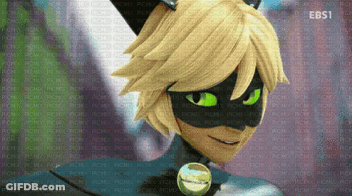 A Black Cat With Green Eyes Is Surrounded By Ebs1 Logos GIF
