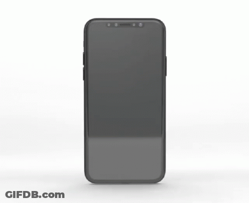 A Black Cell Phone With A Reflection Of The Screen GIF