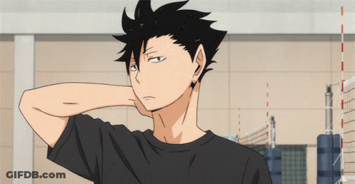A Black Haired Anime Character With Sweat On His Face GIF