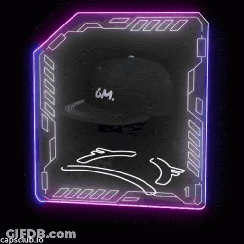 Black Hat With GM Text GIF