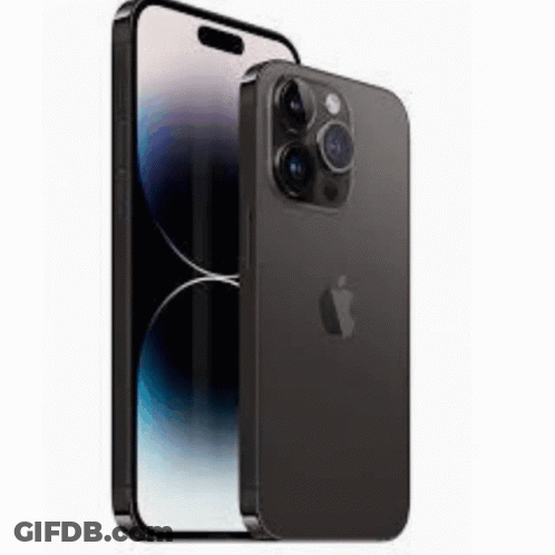 A Black Iphone 13 Pro Is Sitting Next To A White Iphone 12 Pro . GIF