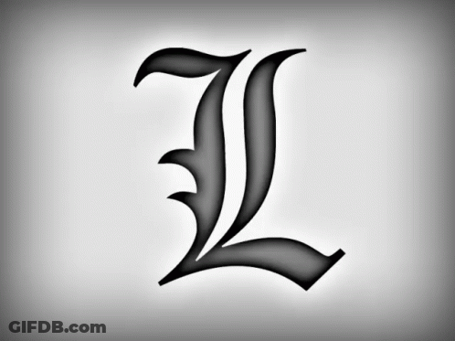 A Black Letter L With A White Background GIF