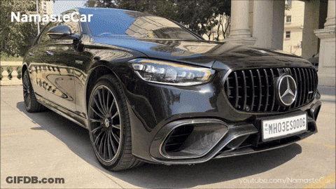 A Black Mercedes With A License Plate That Says Who3es00b GIF