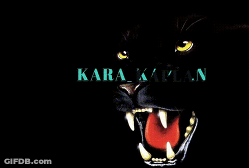 A Black Panther With Its Mouth Open And The Words Kara_kapian Written Above It GIF