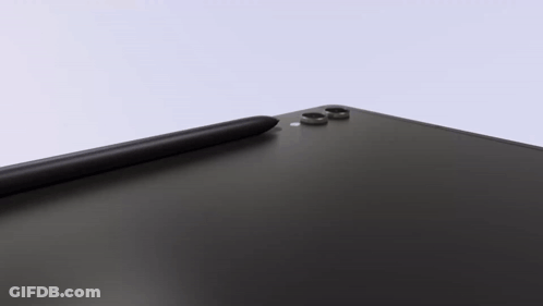A Black Samsung Tablet With A Pen On Top GIF