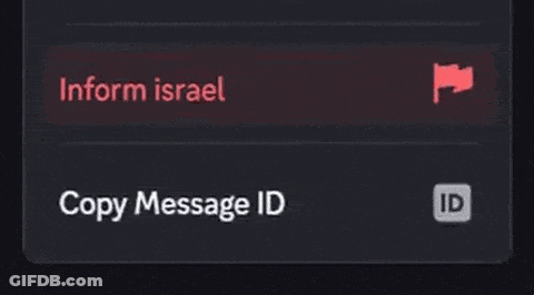 A Black Screen With A Red Button That Says Copy Message Id GIF