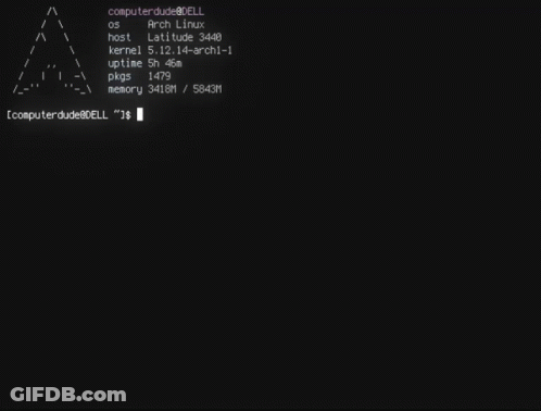 A Black Screen With A Triangle On It And The Words Computerdude80ell At The Top GIF