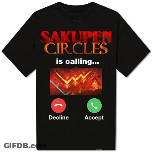 A Black T-Shirt That Says Sakupen Circles Is Calling Decline And Accept GIF