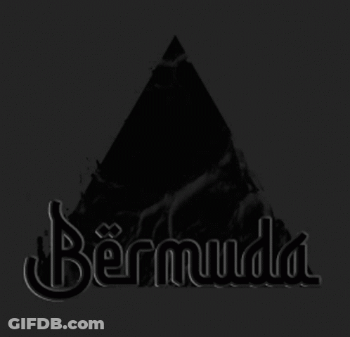 A Black Triangle With The Word Bermuda In White Letters GIF