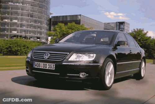 A Black Volkswagen With A License Plate That Says Ho8 Dd 103 GIF