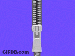 A Black Zipper With White Stripes On A Purple Background GIF