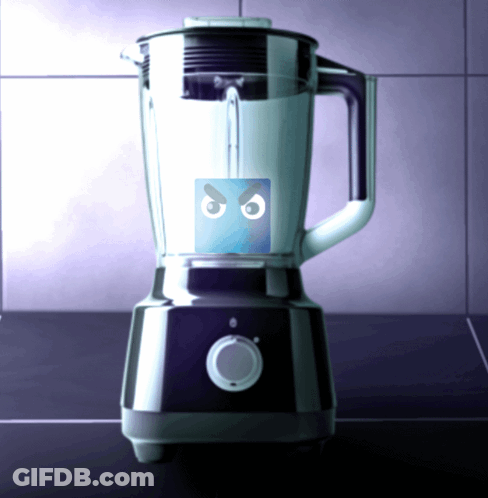 A Blender With An Angry Face On The Glass GIF