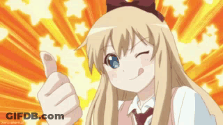 A Blonde Anime Girl Gives A Thumbs Up Sign GIF