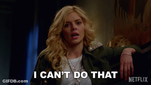 A Blonde Woman Says I Can 'T Do That In A Netflix Ad GIF