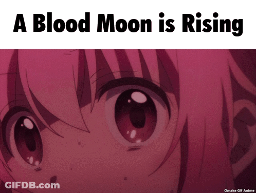 A Blood Moon Is Rising With A Close Up Of A Girl 'S Eye GIF