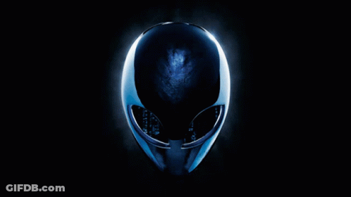 A Blue Alien Head With A Black Background GIF