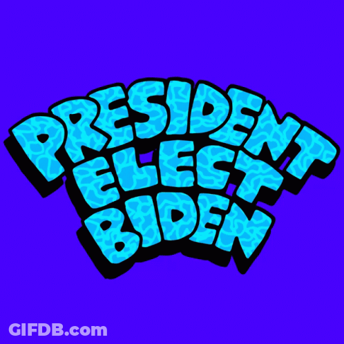 Blue And Black Logo Saying President Biden GIF