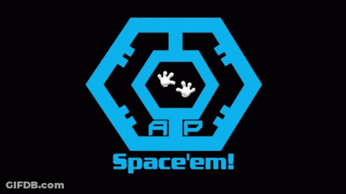 Space Em Logo Blue And Black GIF