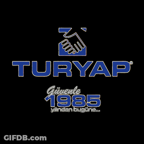 Turyap Logo With Handshake In Blue And Gold GIF