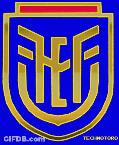 A Blue And Gold Logo With The Word Techno Toro Below It GIF