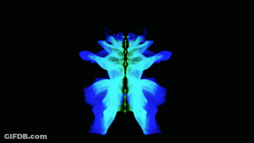 A Blue And Green Butterfly Is Against A Black Backdrop GIF