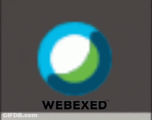 A Blue And Green Circle With The Word Webexed Written Below It GIF