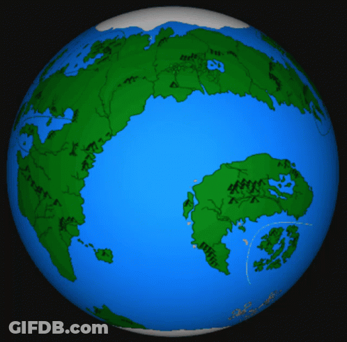 A Blue And Green Globe With Mountains And Rivers GIF
