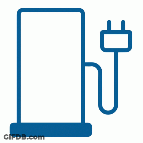 A Blue And Green Icon Of A Battery With A Plug Attached GIF