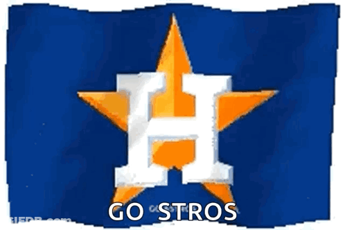 A Blue And Orange Flag With A White H On It GIF