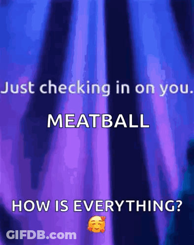 Blue And Purple Background Checking On You Meatball GIF